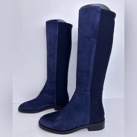 NWOB STUART WEITZMAN Greer City Boot 5050 Stretch Knee high, Navy, SUEDE, Sz 5.5 - Picture 3 of 13